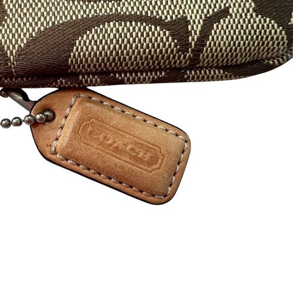 Coach Y2K Signature Brown Canvas & Leather Wristlet Pouch Bag - Picture 5 of 8